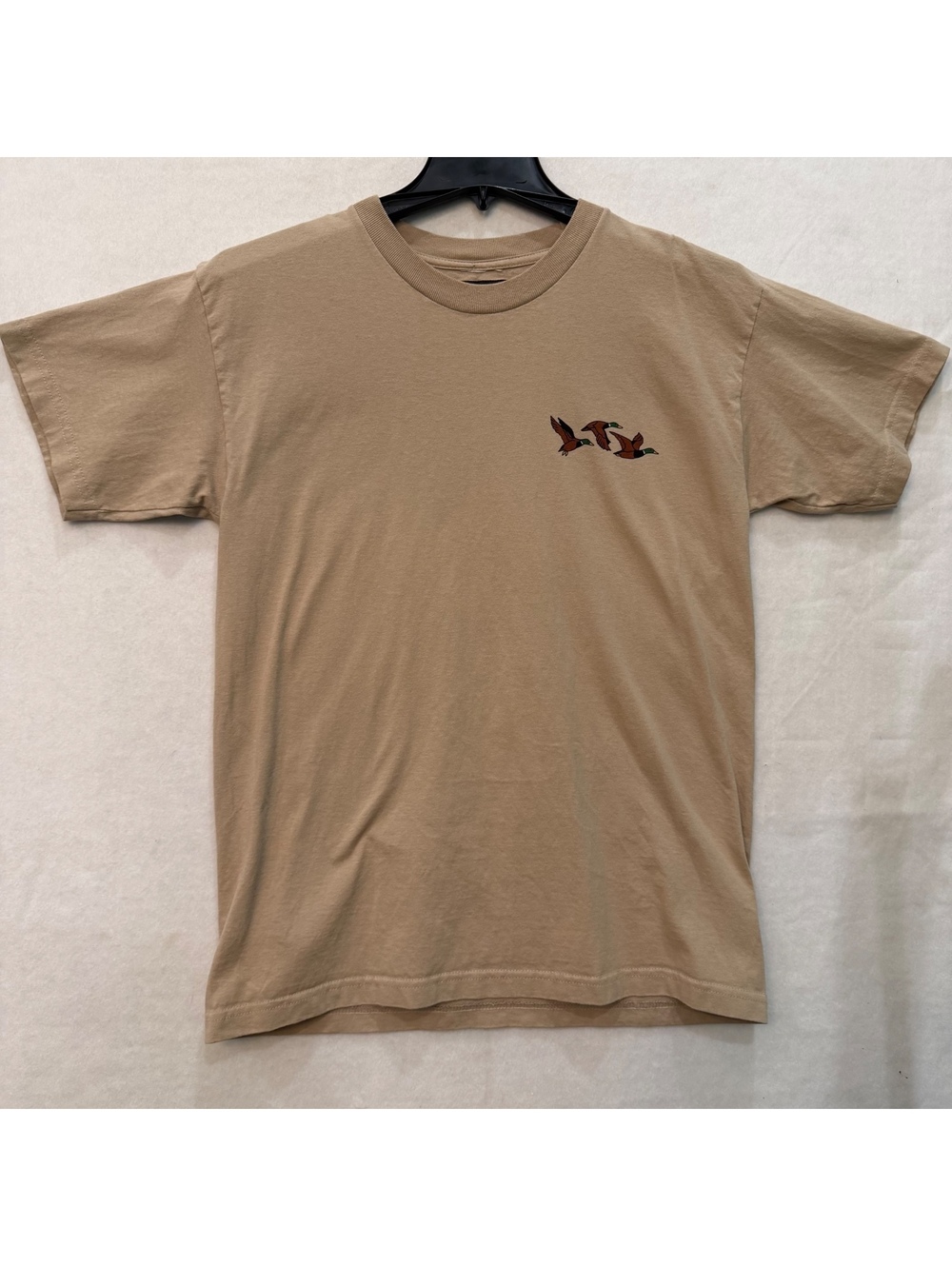 Seager The Good Company T-Shirt Men's Large Tan Ducks Double Sided Tee